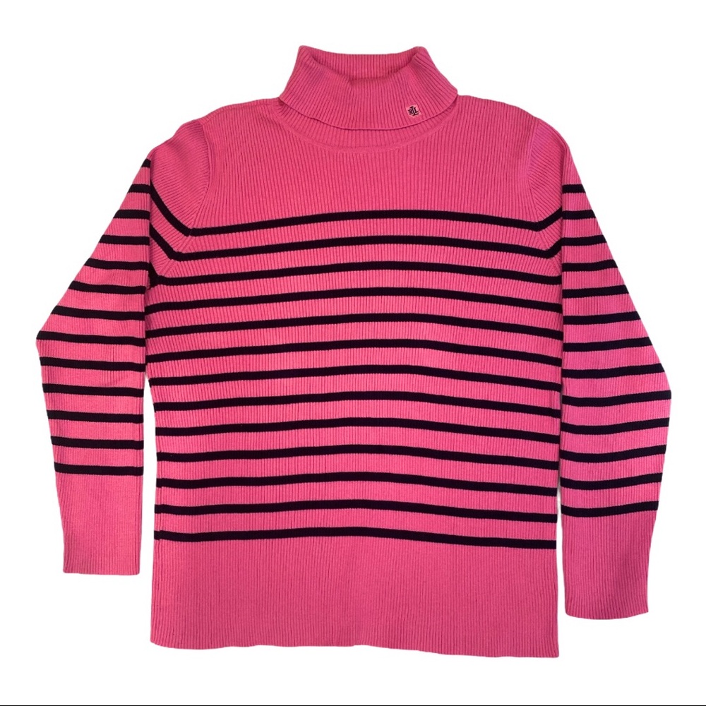 Women’s Ralph Lauren Pink/ Navy Striped turtleneck